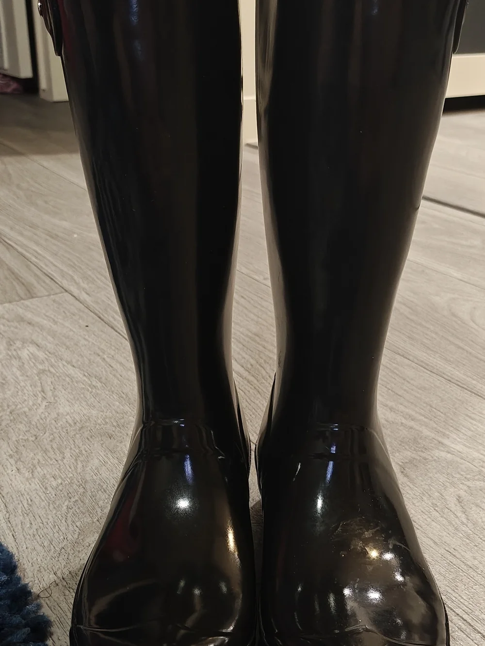 Hunter Women's Black Gloss Tall Rain Boots